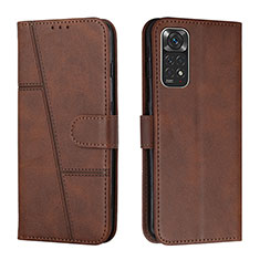 Custodia Portafoglio In Pelle Cover con Supporto Y01X per Xiaomi Redmi Note 11S 4G Marrone