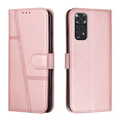 Custodia Portafoglio In Pelle Cover con Supporto Y01X per Xiaomi Redmi Note 11S 4G Oro Rosa