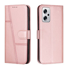 Custodia Portafoglio In Pelle Cover con Supporto Y01X per Xiaomi Redmi Note 11T Pro+ Plus 5G Oro Rosa