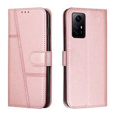 Custodia Portafoglio In Pelle Cover con Supporto Y01X per Xiaomi Redmi Note 12S Oro Rosa