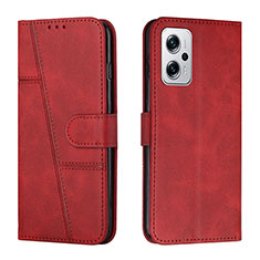 Custodia Portafoglio In Pelle Cover con Supporto Y01X per Xiaomi Redmi Note 12T Pro 5G Rosso