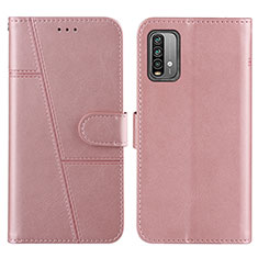 Custodia Portafoglio In Pelle Cover con Supporto Y01X per Xiaomi Redmi Note 9 4G Oro Rosa