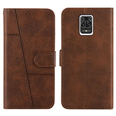 Custodia Portafoglio In Pelle Cover con Supporto Y01X per Xiaomi Redmi Note 9 Pro Max Marrone