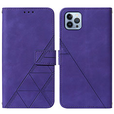 Custodia Portafoglio In Pelle Cover con Supporto Y02B per Apple iPhone 16 Pro Max Viola