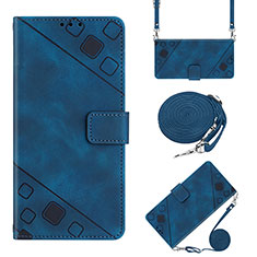 Custodia Portafoglio In Pelle Cover con Supporto Y02B per Huawei P Smart Z (2019) Blu