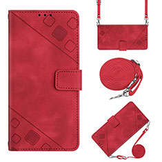 Custodia Portafoglio In Pelle Cover con Supporto Y02B per Huawei Y9 Prime (2019) Rosso