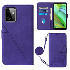 Custodia Portafoglio In Pelle Cover con Supporto Y02B per Motorola Moto G Power 5G (2023) Viola