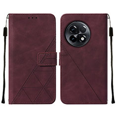 Custodia Portafoglio In Pelle Cover con Supporto Y02B per OnePlus 11R 5G Rosso