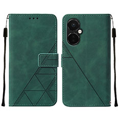 Custodia Portafoglio In Pelle Cover con Supporto Y02B per OnePlus Nord N30 5G Verde