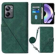 Custodia Portafoglio In Pelle Cover con Supporto Y02B per Realme 10 Pro 5G Verde