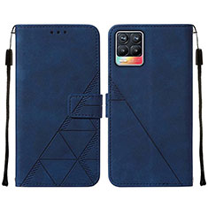 Custodia Portafoglio In Pelle Cover con Supporto Y02B per Realme 8 4G Blu