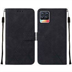 Custodia Portafoglio In Pelle Cover con Supporto Y02B per Realme 8 4G Nero