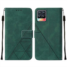 Custodia Portafoglio In Pelle Cover con Supporto Y02B per Realme 8 4G Verde