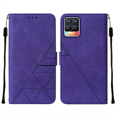 Custodia Portafoglio In Pelle Cover con Supporto Y02B per Realme 8 4G Viola