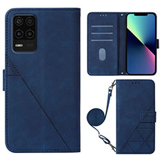 Custodia Portafoglio In Pelle Cover con Supporto Y02B per Realme 8 5G Blu