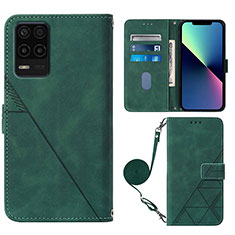 Custodia Portafoglio In Pelle Cover con Supporto Y02B per Realme 8 5G Verde