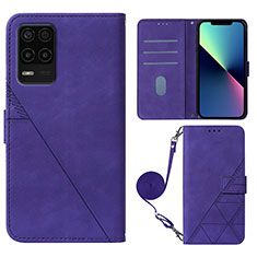 Custodia Portafoglio In Pelle Cover con Supporto Y02B per Realme 8 5G Viola