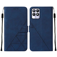 Custodia Portafoglio In Pelle Cover con Supporto Y02B per Realme 8i Blu