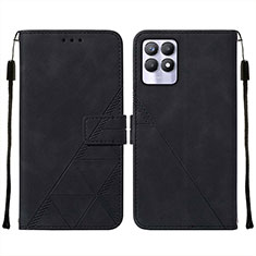 Custodia Portafoglio In Pelle Cover con Supporto Y02B per Realme 8i Nero