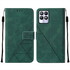 Custodia Portafoglio In Pelle Cover con Supporto Y02B per Realme 8i Verde