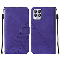 Custodia Portafoglio In Pelle Cover con Supporto Y02B per Realme 8i Viola