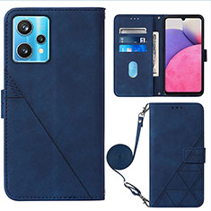 Custodia Portafoglio In Pelle Cover con Supporto Y02B per Realme 9 4G Blu