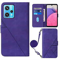 Custodia Portafoglio In Pelle Cover con Supporto Y02B per Realme 9 4G Viola