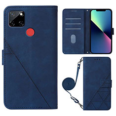 Custodia Portafoglio In Pelle Cover con Supporto Y02B per Realme C12 Blu