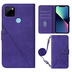 Custodia Portafoglio In Pelle Cover con Supporto Y02B per Realme C25Y India Viola