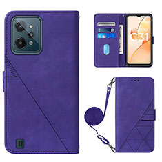 Custodia Portafoglio In Pelle Cover con Supporto Y02B per Realme C31 Viola