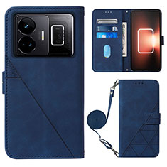 Custodia Portafoglio In Pelle Cover con Supporto Y02B per Realme GT Neo5 5G Blu