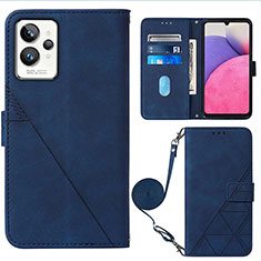 Custodia Portafoglio In Pelle Cover con Supporto Y02B per Realme GT2 Pro 5G Blu