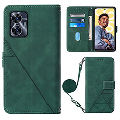 Custodia Portafoglio In Pelle Cover con Supporto Y02B per Realme Narzo N55 Verde