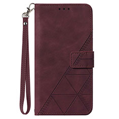 Custodia Portafoglio In Pelle Cover con Supporto Y02B per Samsung Galaxy A03 Core Rosso Rosa