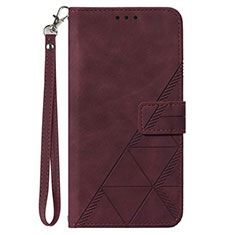 Custodia Portafoglio In Pelle Cover con Supporto Y02B per Samsung Galaxy A23 4G Rosso Rosa