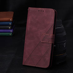 Custodia Portafoglio In Pelle Cover con Supporto Y02B per Samsung Galaxy A72 4G Rosso Rosa