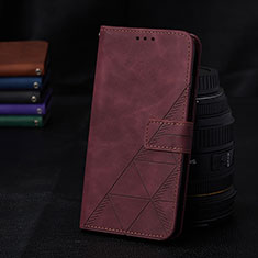 Custodia Portafoglio In Pelle Cover con Supporto Y02B per Samsung Galaxy M34 5G Rosso Rosa