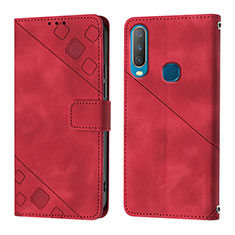 Custodia Portafoglio In Pelle Cover con Supporto Y02B per Vivo Y11 Rosso