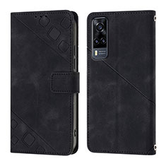 Custodia Portafoglio In Pelle Cover con Supporto Y02B per Vivo Y53s NFC Nero