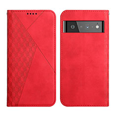 Custodia Portafoglio In Pelle Cover con Supporto Y02X per Google Pixel 6 Pro 5G Rosso