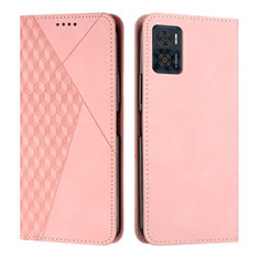 Custodia Portafoglio In Pelle Cover con Supporto Y02X per Motorola Moto E22i Oro Rosa