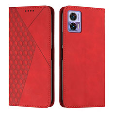 Custodia Portafoglio In Pelle Cover con Supporto Y02X per Motorola Moto Edge 30 Lite 5G Rosso