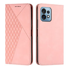 Custodia Portafoglio In Pelle Cover con Supporto Y02X per Motorola Moto Edge Plus (2023) 5G Oro Rosa