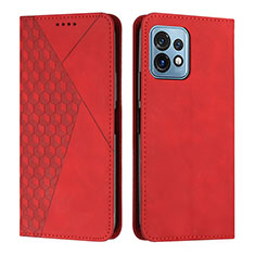 Custodia Portafoglio In Pelle Cover con Supporto Y02X per Motorola Moto Edge Plus (2023) 5G Rosso