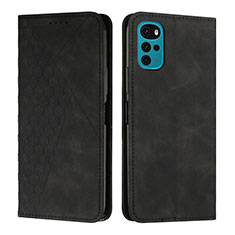 Custodia Portafoglio In Pelle Cover con Supporto Y02X per Motorola Moto G22 Nero