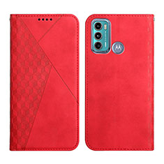 Custodia Portafoglio In Pelle Cover con Supporto Y02X per Motorola Moto G40 Fusion Rosso