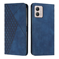 Custodia Portafoglio In Pelle Cover con Supporto Y02X per Motorola Moto G53j 5G Blu