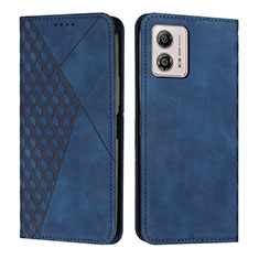 Custodia Portafoglio In Pelle Cover con Supporto Y02X per Motorola Moto G53y 5G Blu