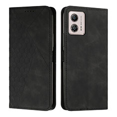 Custodia Portafoglio In Pelle Cover con Supporto Y02X per Motorola Moto G53y 5G Nero