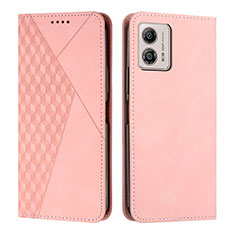 Custodia Portafoglio In Pelle Cover con Supporto Y02X per Motorola Moto G53y 5G Oro Rosa